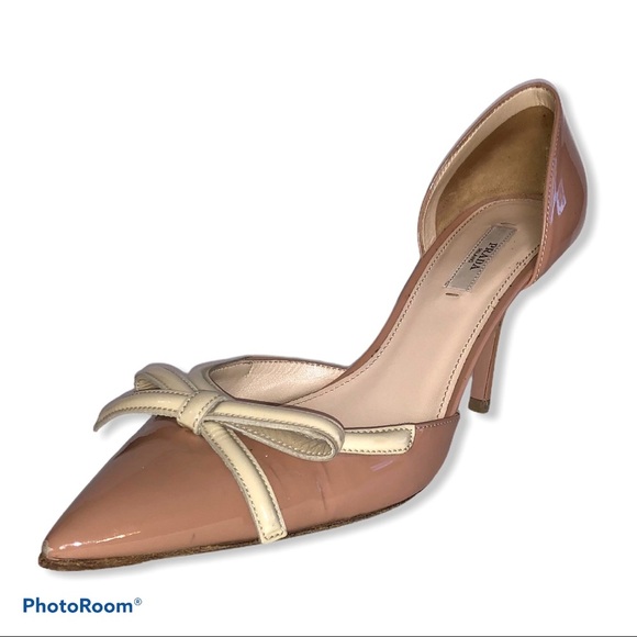 PRADA Patent Leather Bow Accents D'Orsay Pumps - Picture 5 of 10